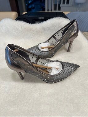 Ladies Studded Pointed Toe Heels in Gray by Sam Edelman. New